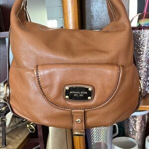 Michael Kors Brown Leather Hobo Bag